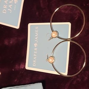 Draper James Pearl and Gold hoops